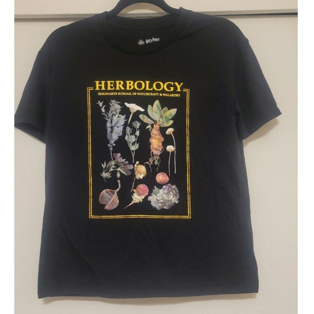 Harry Potter Herbology T Shirt Womens M Black Hogwarts Wizarding World
